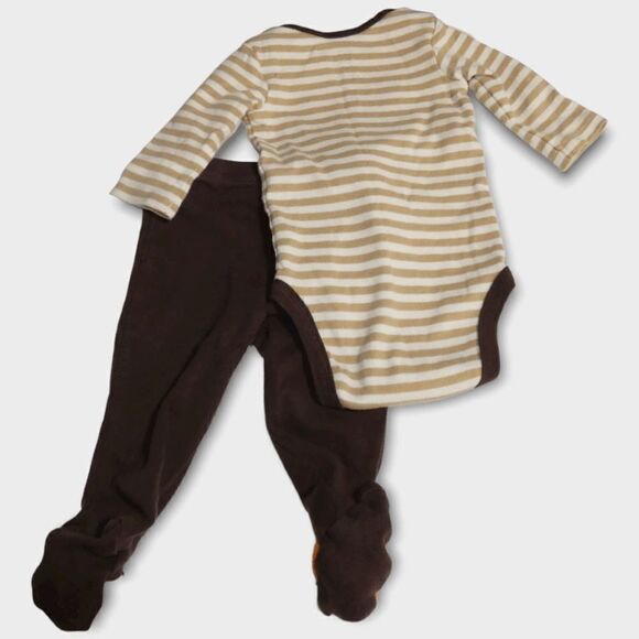 Carter's Thanksgiving Football Long Sleeve Cotton Outfit Set Size 3M - Picture 2 of 9